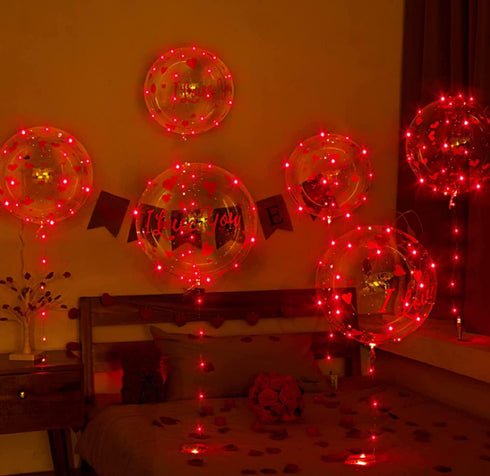 Yongxiang 10 PACKS LED Bobo Balloons,Transparent LED Light Up Balloons,Helium Style Glow Bubble Balloons with String