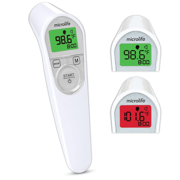 Microlife Non-Contact Digital Infrared Forehead Thermometer, Large Backlit LCD Screen, Fever Alarm, Accurate Readings