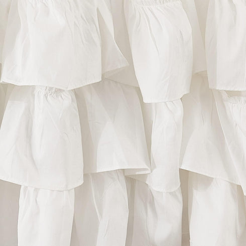 Brandream Triple Layer Cotton Crib Skirt - Solid White Dust Ruffle for Nursery
