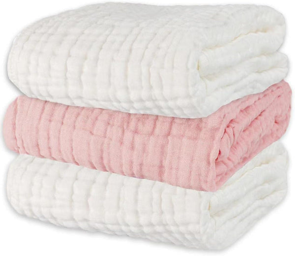 Baby Towels Muslin Bath Towel 3Pack Infant Towels for Newborn Boy Girl