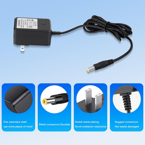 Cilehall 6V 6 (6v Charger for Kids Ride On Car Toys, Volt Battery Charger for Flybar Bumper car/Wrangler SUV Kid Trax