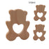 Arakierst 10pcs Wood Polar Bear Teething Accessory, Pure Natural Beech Handmade Pendant
