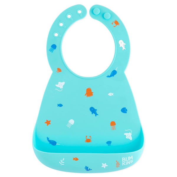 Bumkins Bibs, Silicone Pocket for Babies, Baby Bib for Girl or Boy,