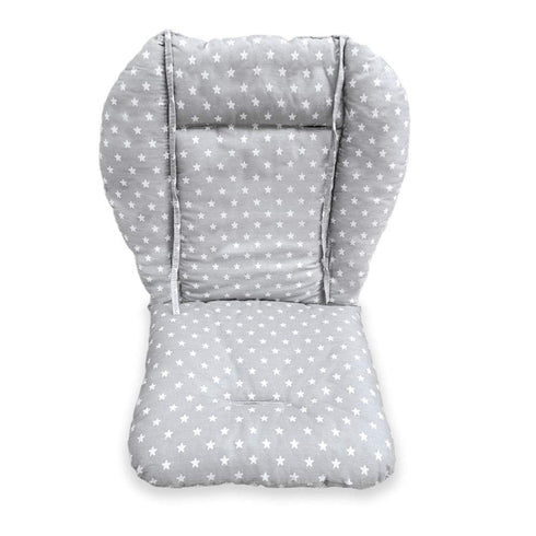 High Chair Cushion, Soft and Comfortable Baby High Chair Pad/Seat Cushion, Light and Breathable (Gray Background Stars