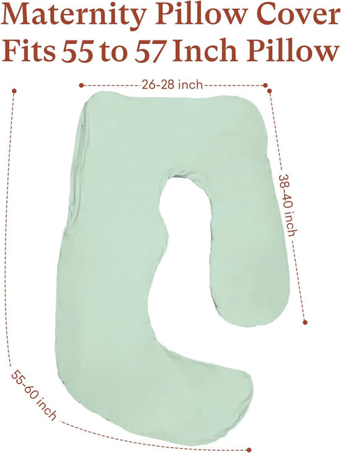 Momcozy (2 Pack Maternity Pillow Cover ONLY Compatible with Pregnancy Pillow Covers-Pillow NOT Included)