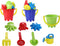 YMCtoys - Kid's Mini Beach Sandbox Tool Play Set, Watering Bucket, Hand Tools,