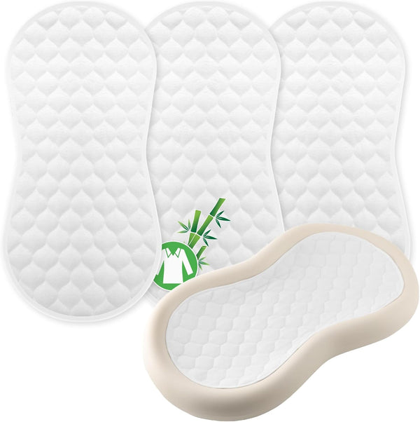 Organic Quilted Thicker Baby Changing Pad Liners 3 Pack Waterproof, Soft &