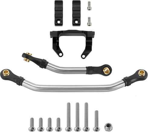 INJORA Aluminum Lay Down Servo Mount with Stainless Steel Steering Links Set for TRX4M Stock Length Axles 1/18 RC Crawler