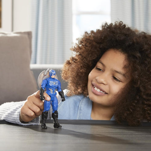 Avengers Marvel Mech Strike 6-inch Action Figure Toy - Captain America with Compatible Mech Battle Accessory for Kids