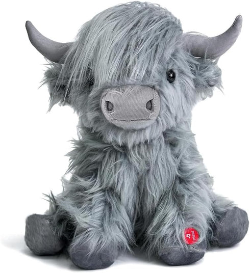 Tonpect Highland Cow Stuffed Animal with Mooing Sound, 10 inch, Cuddly Farm