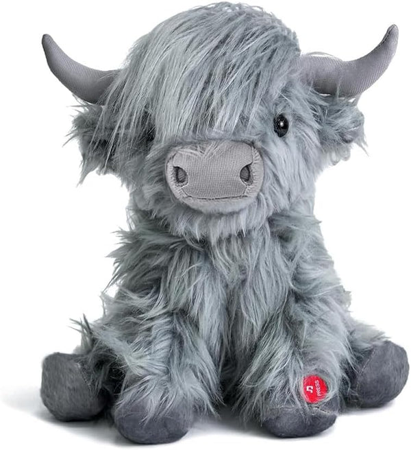 Tonpect Highland Cow Stuffed Animal with Mooing Sound, 10 inch, Cuddly Farm