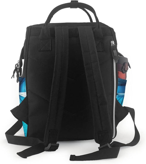 FHEDVBN Swimming Backpack Mummy Backpacks Daypack Blue Pool Diaper Bag for Women Multifunction Waterproof for Mom Dad