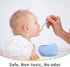 Mombella Silicone Suction Bowls: Durable Baby Food Bowls and Spoons Feeding Set, BPA-Free, Blue