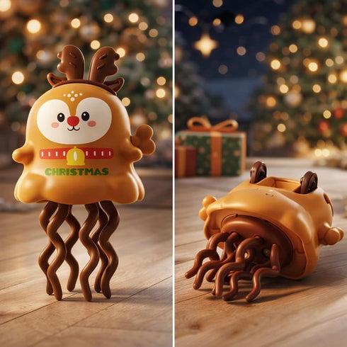 MythBricks 2 3+ hristmas Wind Up Toy Reindeer, Dancing Wiggly Wind-Up Christmas Toy, Play Modes, No Batteries Needed
