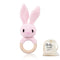 WOODEN TEETHER Crochet Baby Rattle, Crochet Baby Toys, Easter Bunny Rattle, Newborn