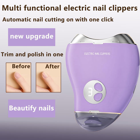 Jjkygmw Trimmer Polisher3 Electric Nail with LED Light, Safe and Easy to Use, Fingernail Cutter with Speeds Adjustable