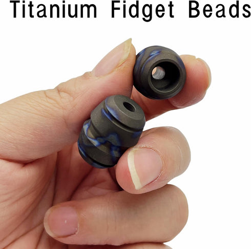 LXQQFUN EDC Titanium Alloy Fidget Beads, Parachute Cord Lanyard Beads Skill Toys, Worry Fidget Beads Leisure Toys