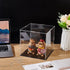 FINGERINSPIRE Clear Plastic Minifigure Display Cases, 8.3x8.3x8inch Dustproof Box with Black Base for Models and