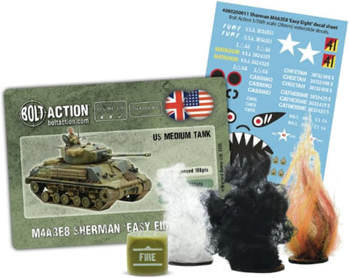 Warlord Games M4A3E8 Sherman Easy Eight - 1:56 Scale Model Tank for Bolt Action World War 2 Miniatures.