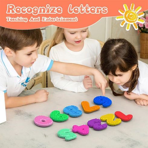 10PCS 123 Gift(10 Sensory Toys & Number Learning - Soft Silicone Stones with Keychains, Montessori Math Toys