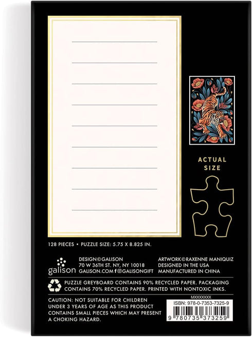 Galison Courageous 128 Piece Matchbox Puzzle – Bold Artwork of Raxenne Manniquiz, Giftable Foil Stamped Box