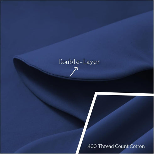 100% 400 Count 52"X28" 14" Scallop Edge Crib Skirt Navy Blue, Egyptian Cotton Thread Crib Skirt Dust Ruffle,Double