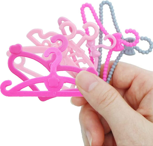 BJDBUS 80 Pcs Plastic Hangers - Accessories for 11.5 inch Doll Clothes, Gown Dress Outfit