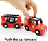 DSHMIXIA Set Wooden Train Cars Track Accessories Rescue Fire Truck Small Vehicles Magnetic Train Cars Fit for Wooden