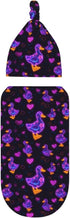 Nanyizly Set 0-6m Neon Glowing Duck Hearts Flowers Newborns Beanie Swaddle Blanket Baby Receiving Blankets for Infant
