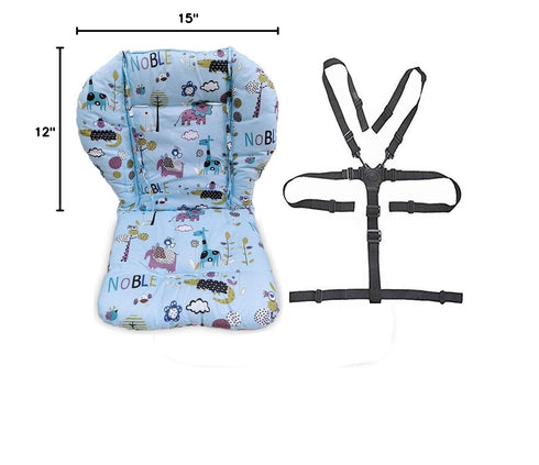 (5 1 twoworld Baby High Chair Seat Cushion Liner Mat Pad Cover Resistant and High Chair Straps Point Harness) Suit