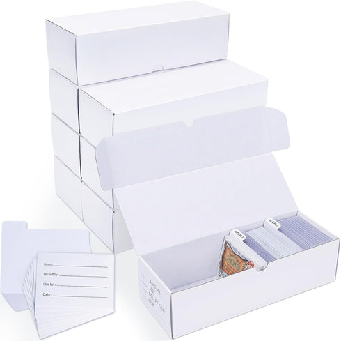 Trading-Card Storage Box, 8-Pack 700 Count Corrugated Cardboard with Dividers & Labels for TCG/Magic Storage