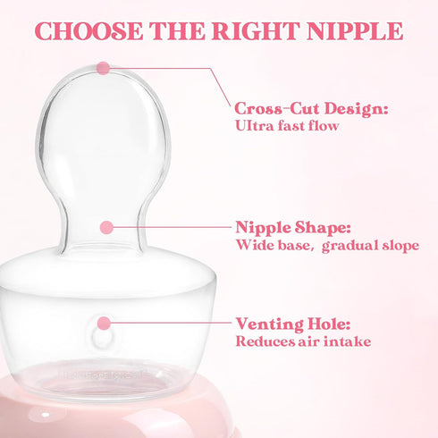 Ultra Soft Touch Silicone Nipple Replacement for Wide Mouth Bottles