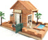 Cayway 300 PCS Mini Red Roof Tiles Set, Red Miniature Tiles with Scraper for Dollhouse Fake Tiles DIY Landscape