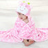 Baby Hooded Blanket, Newborn Soft Warm Swaddle Wrap, Animal Face Coral Fleece Shower Bath Towel