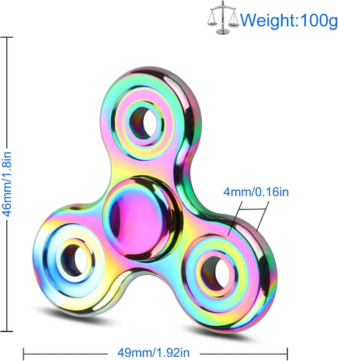 ATESSON Fidget Spinner Toy, 2 to 5 Min Spins, Durable Stainless Steel Bearing High Speed Metal Material for Stress