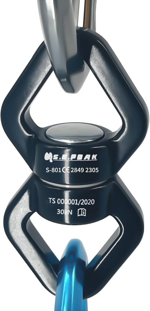 30kN Swing Swivel, CE Certified Safe Swivel Hook, 360° Rotational Device for Tree Swing, Aerial Dance