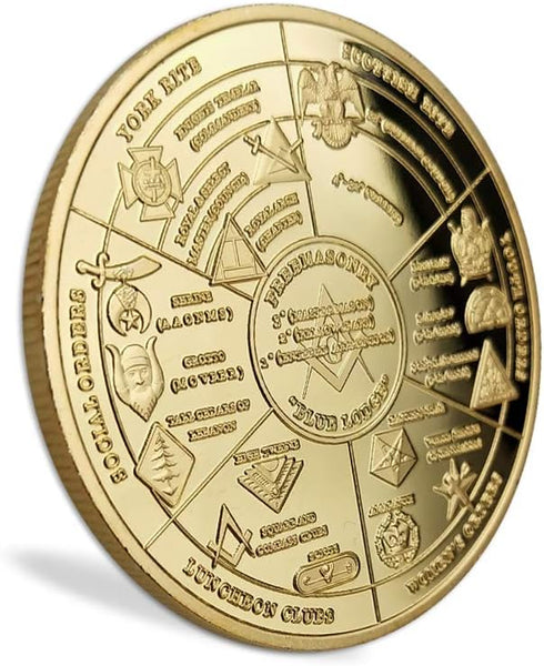 Masonic Coin Master Mason Freemason Lodge Family Map Working Tools