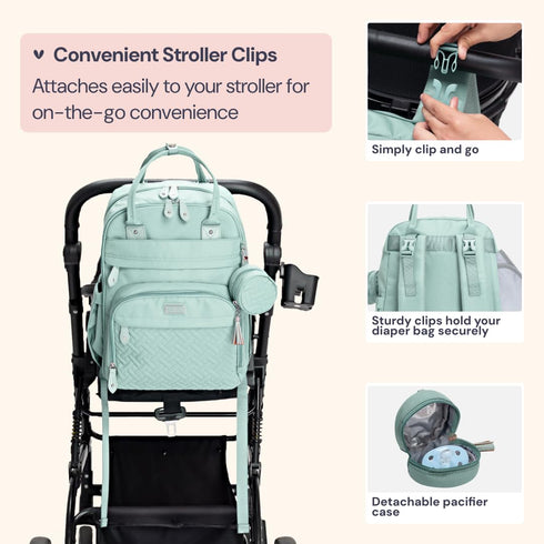 Backpack BabbleRoo Diaper Bag - Baby Essentials Travel Bag - Multi Function Water Resistant Diaper Bag, Travel