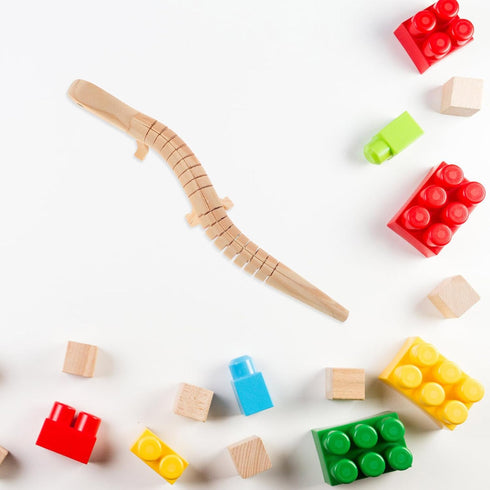 TOYANDONA 25 Pcs Wooden Wiggly Toy, Wood Lizard Toy, DIY Lizard Toy, Realistic Wood Crafts for Kids