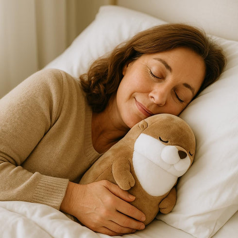 12 inches WEIGEDU Otter Stuffed Animals Sleeping Plush Toys with Embroidered Eyes for Boy Girl Kids Birthday Christmas