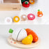 Set Playset Dailyfunn Wooden Pretend Play Foods for Kids Kitchen Montessori Cutting Toys with Storage Box