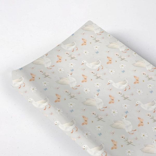 KuphiL10C Cute Ducks Butterflies Flowers Floral Leaves Pattern Baby Changing Pad Cover, Unisex