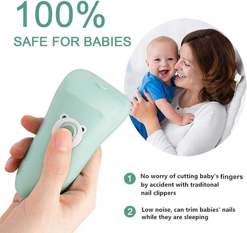 Trimmer 2 Redify Baby Nail Electric Baby Nail File, USB Rechargeable Infant Nail Clippers, Safety Protection Design