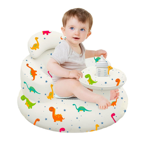 TIDNNS 3-36 Inflatable Baby Seat with Tray and Built-in Air Pump, Months Baby Floor Seat for Sitting Up, Portable Blow