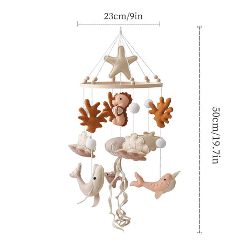 GOODMOM Ocean Themed Baby Crib Bell - Felt Sensory Toy for Visual & Auditory Development, Calming Nursery Decor