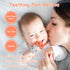 HOTUT 2Pack 0-6 6-12 Silicone Teething Mitt, Rabbit Baby Teething Toy for Months, Food Grade Silicone Infant Teething