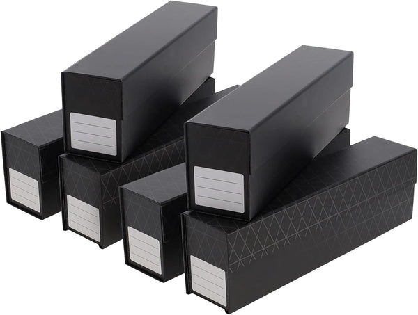 BCW QuickFold Card Boxes - Black, Magnetic Closure Storage Box for 850 to 1200 Cards