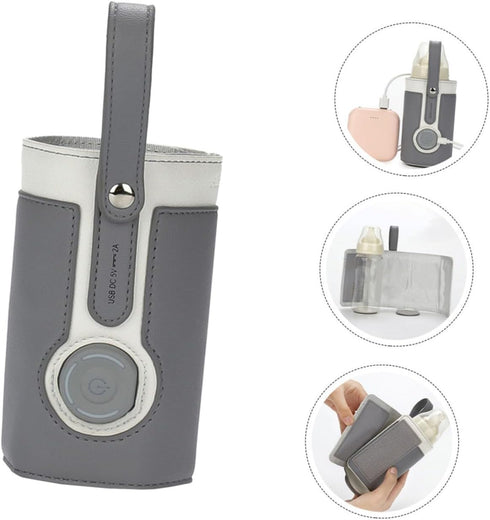 Yardwe Portable USB Bottle Warmer Bag Intelligent Multi Gear Temperature Control the Go Heating for Breastmilk