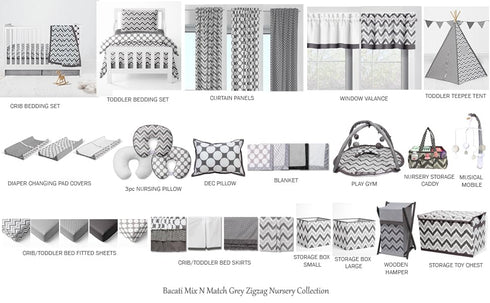 Grey Pin Dots/Zigzag Changing Pad Cover - Mix and Match Design