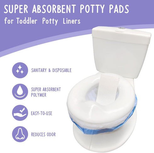 100 Packs Super Absorbent Urine Pads Portable Child Used with Travel Potty Bags Disposable Liners for Toddlers, Toilet